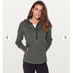 Lululemon Fleece and Thank You hoodie half zip jacket pullover grey 8
